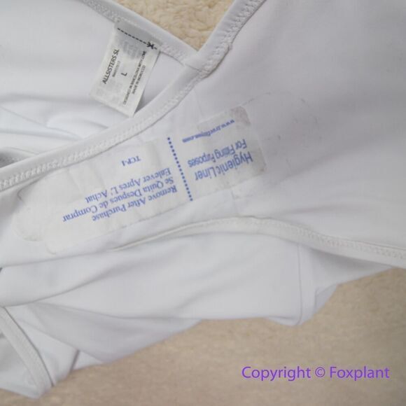 NEW Allsisters isometric one piece plunge open back swimsuit white, size L - Picture 12 of 14